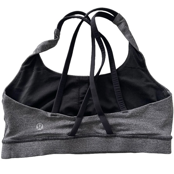 Lululemon Energy Bra Heathered Black/Black 6 - Picture 5 of 6